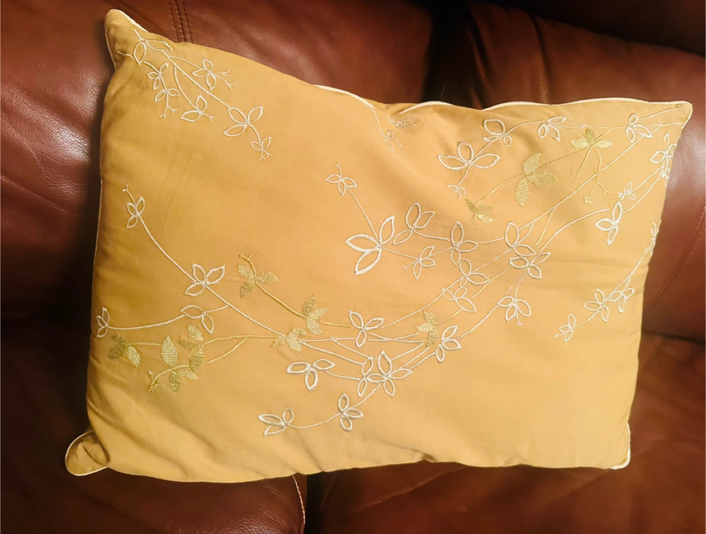 Storehouse Decorative Throw Pillow - Yellow Floral Embroidered - photo 2
