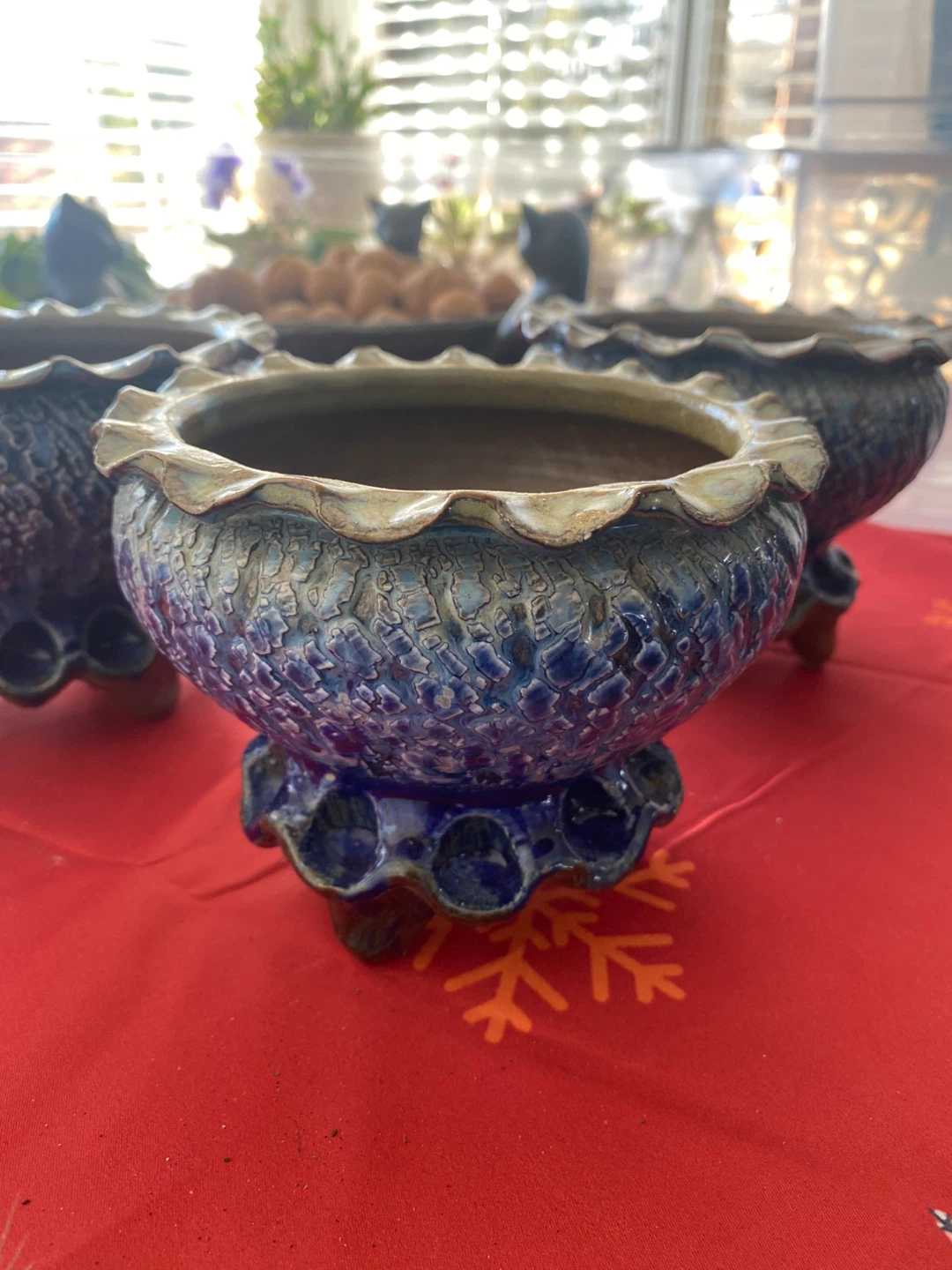 Blue pottery Planters