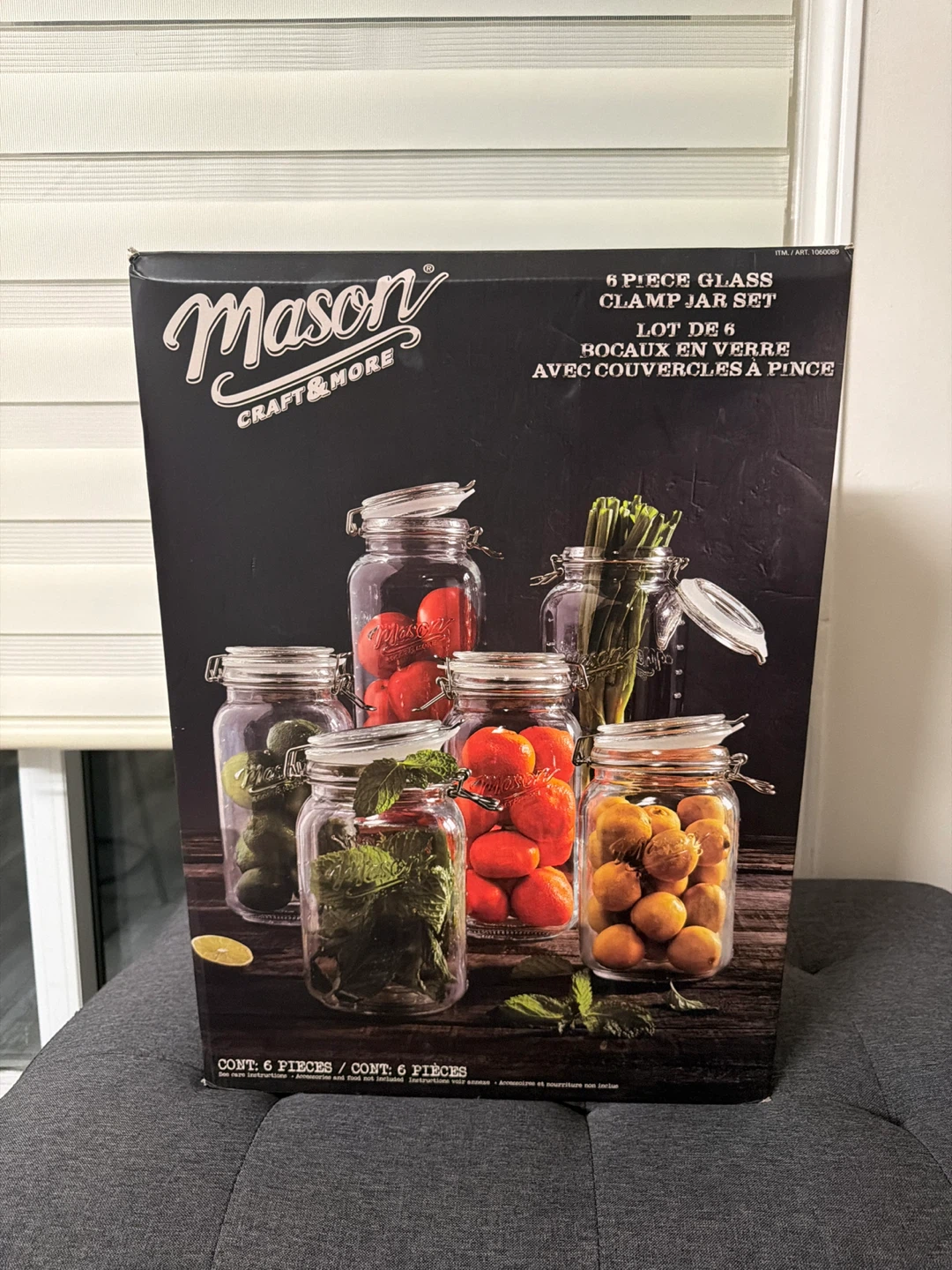 Mason Craft & More 6 Piece Glass Clamp Jar Set
