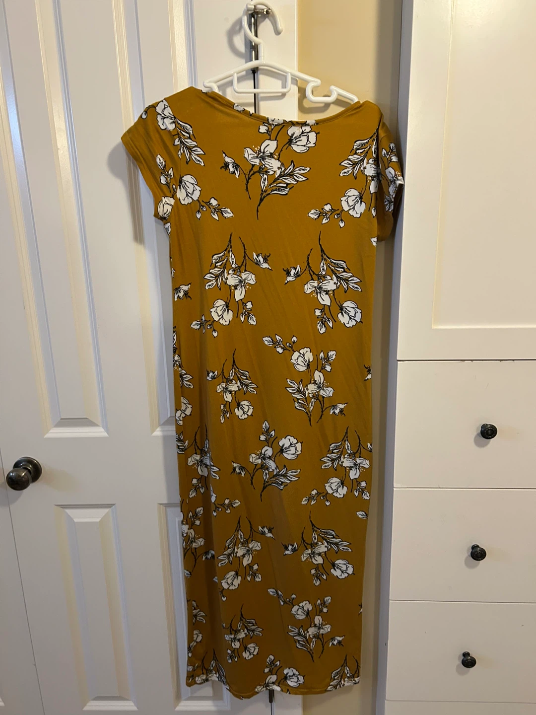 Majora Women's Mustard Floral Maxi Dress - Size L/G