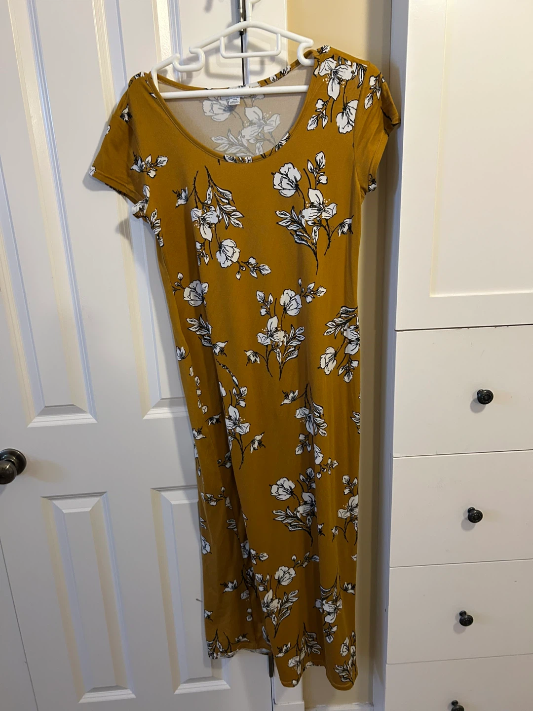 Majora Women's Mustard Floral Maxi Dress - Size L/G - photo 2