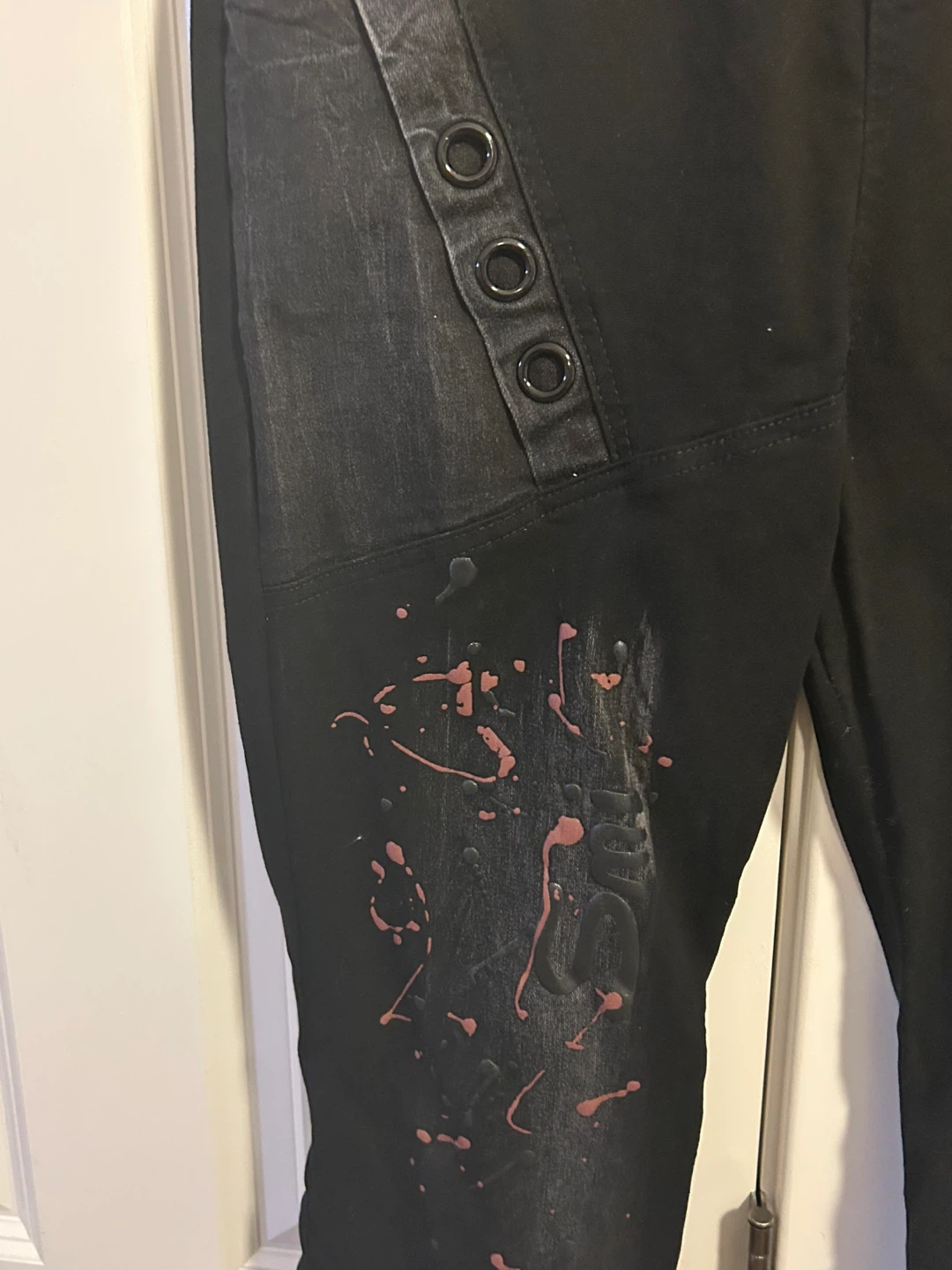 Black Pants with Paint Splatter Detail - photo 3