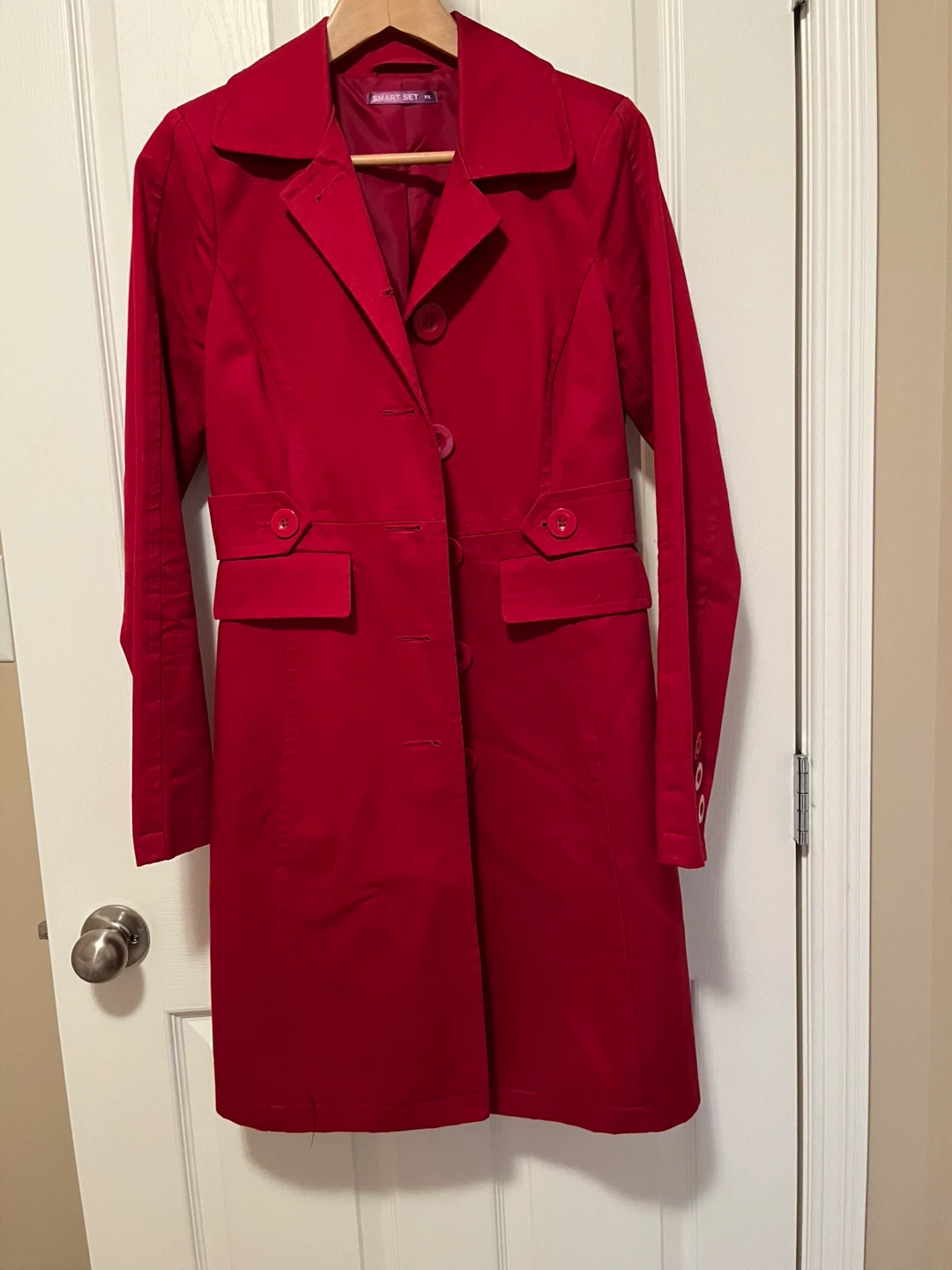 Smart Set Red Cotton Blend  Coat