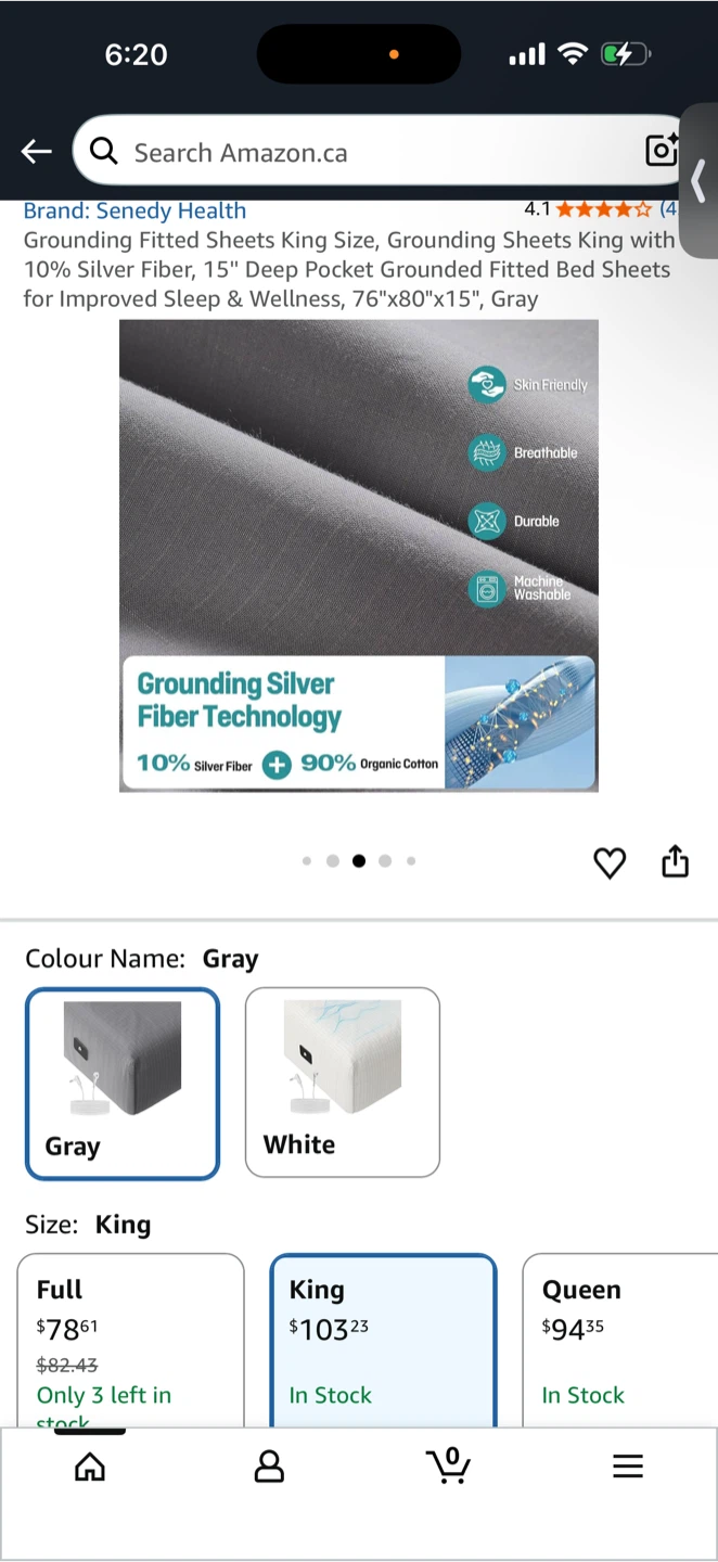 Adamson Grounding Fitted Sheet - King Size, Gray - photo 4