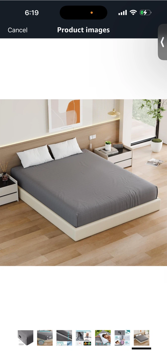 Adamson Grounding Fitted Sheet - King Size, Gray - photo 5