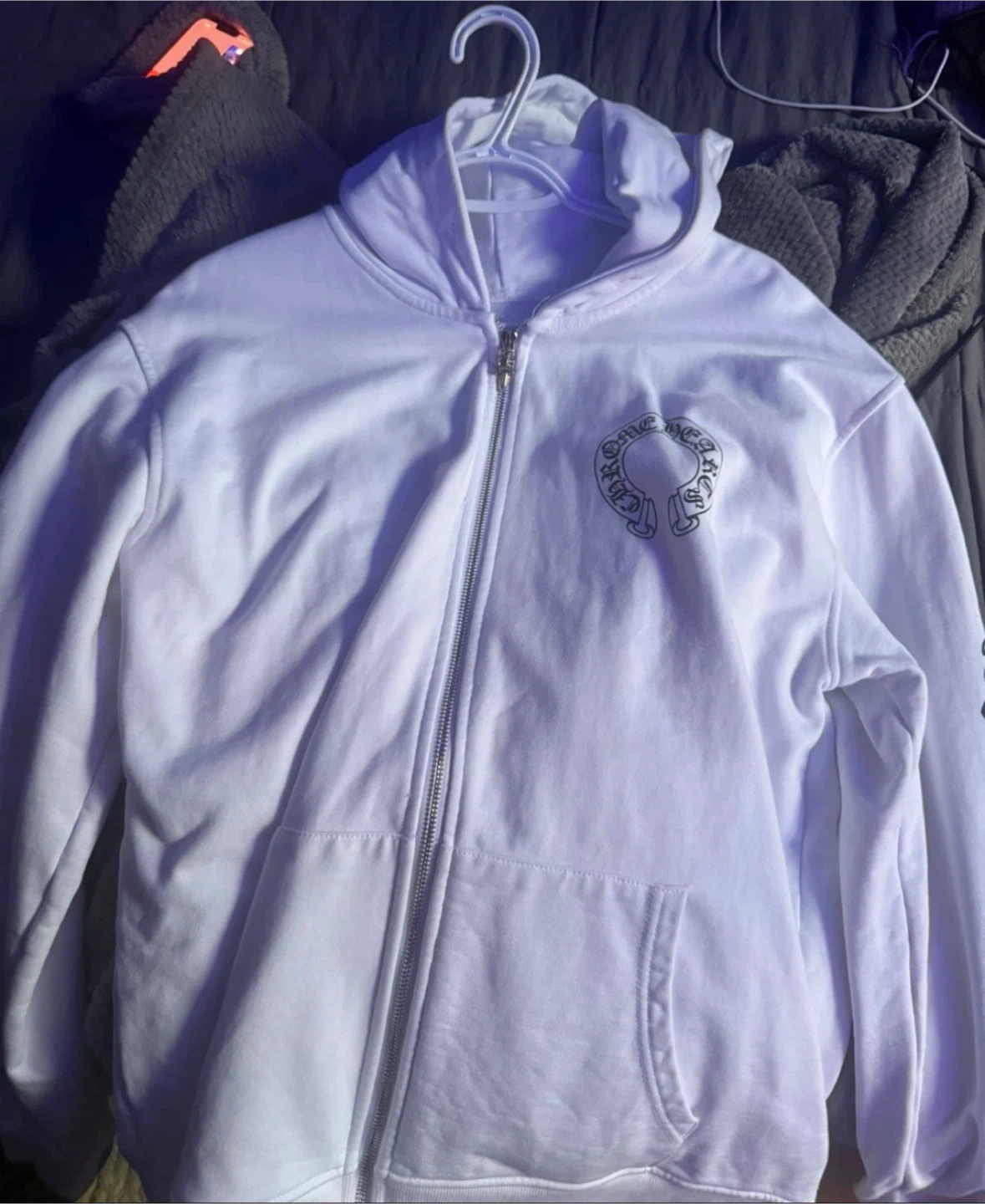Chrome Hearts White Zip-Up Hoodie - photo 2