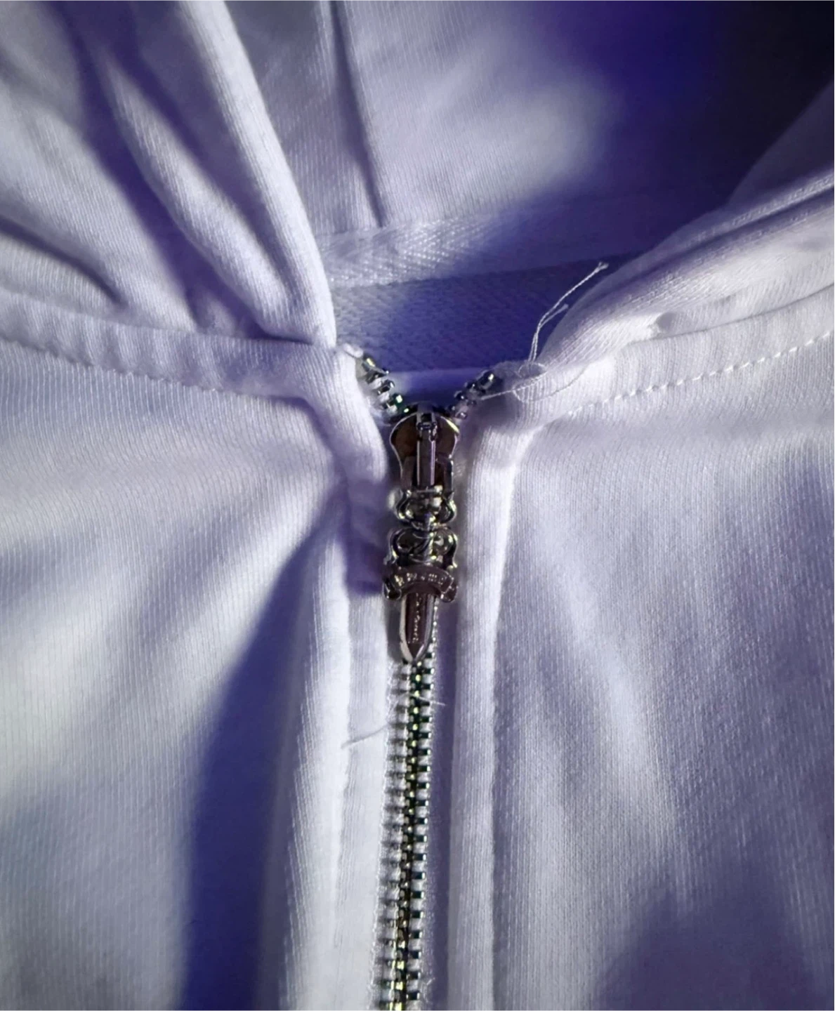 Chrome Hearts White Zip-Up Hoodie