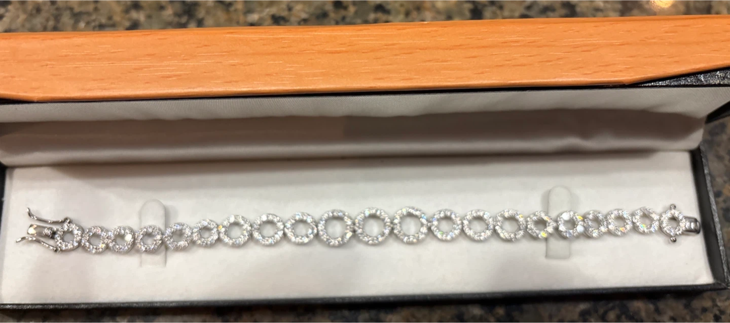 New!!cubic zirconia silver Tennis Bracelet