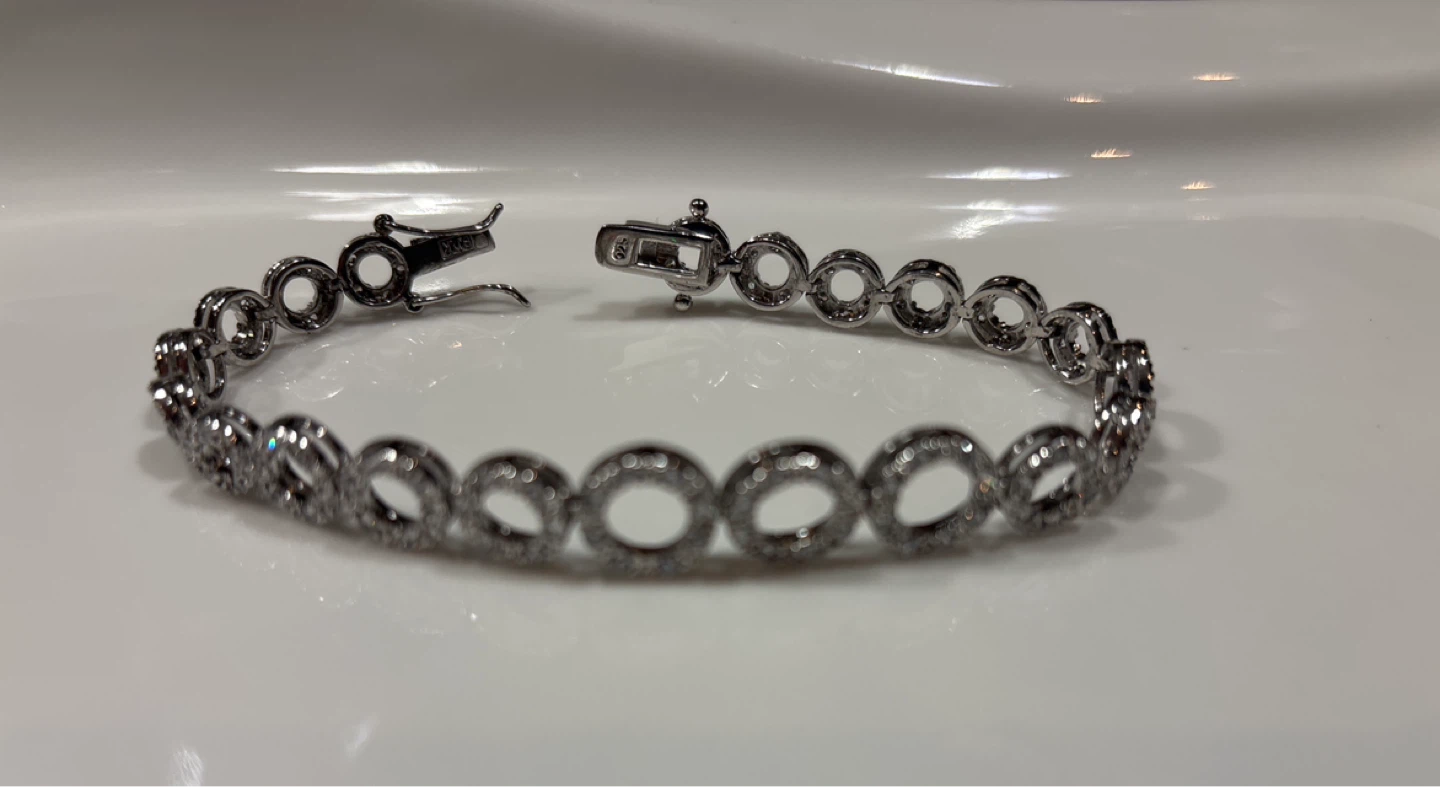 New!!cubic zirconia silver Tennis Bracelet - photo 2