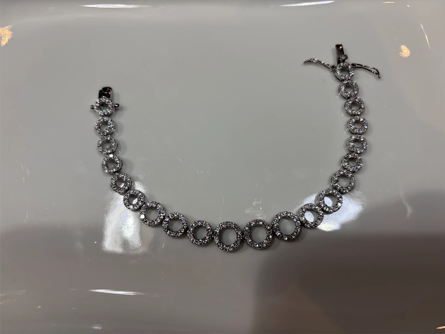 New!!cubic zirconia silver Tennis Bracelet - photo 3