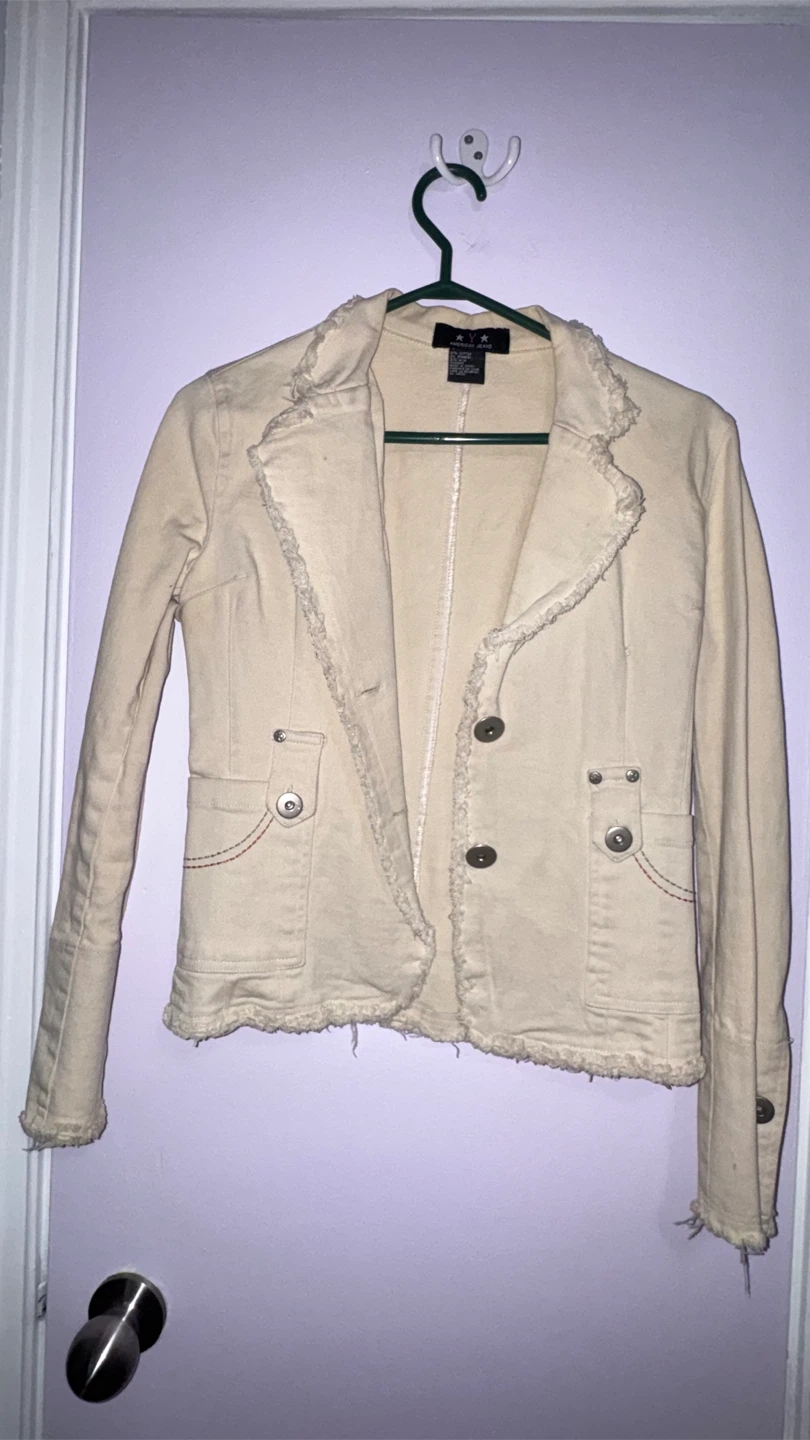 American Jeans Beige Denim Jacket Size M