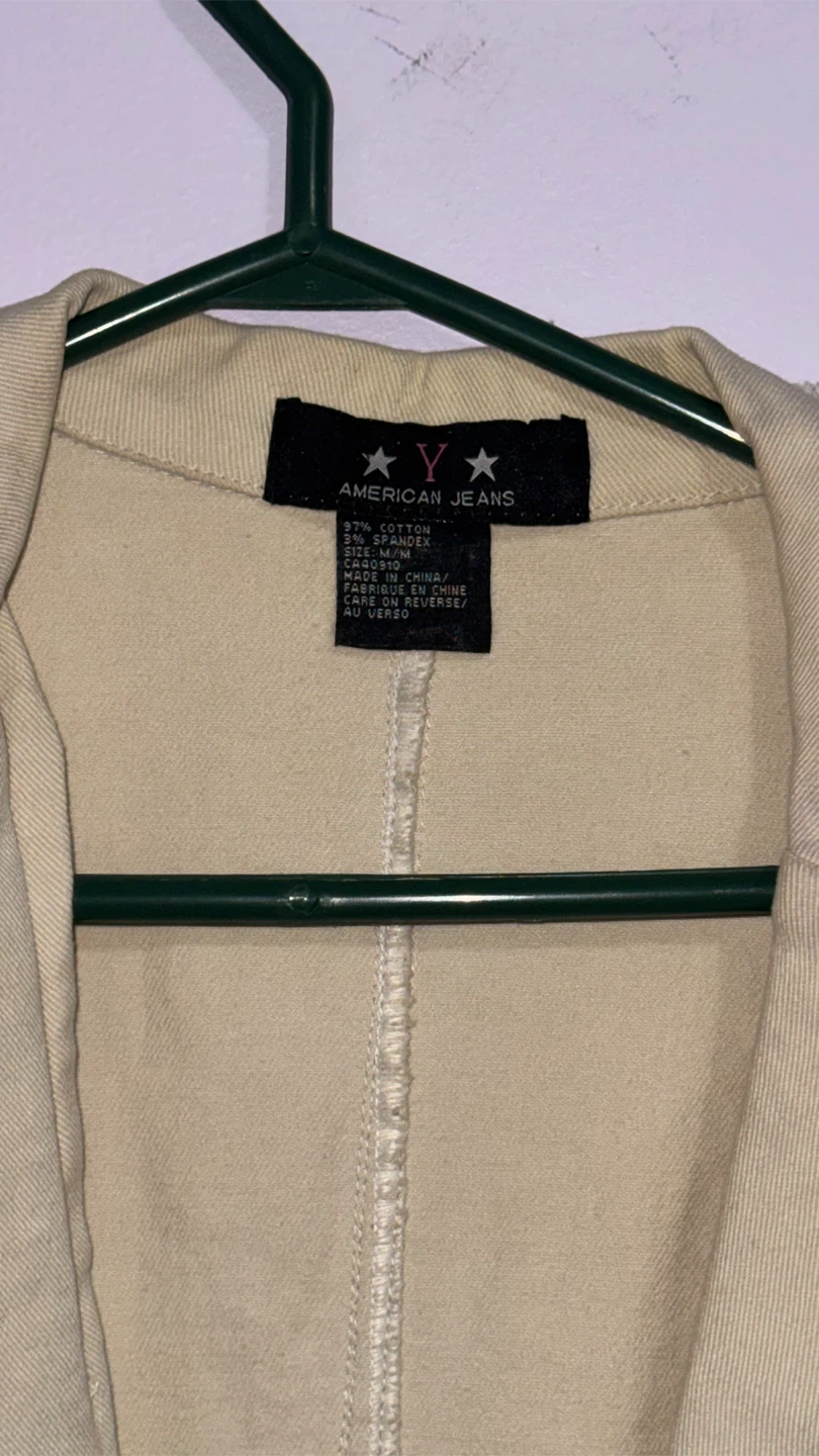 American Jeans Beige Denim Jacket Size M - photo 2
