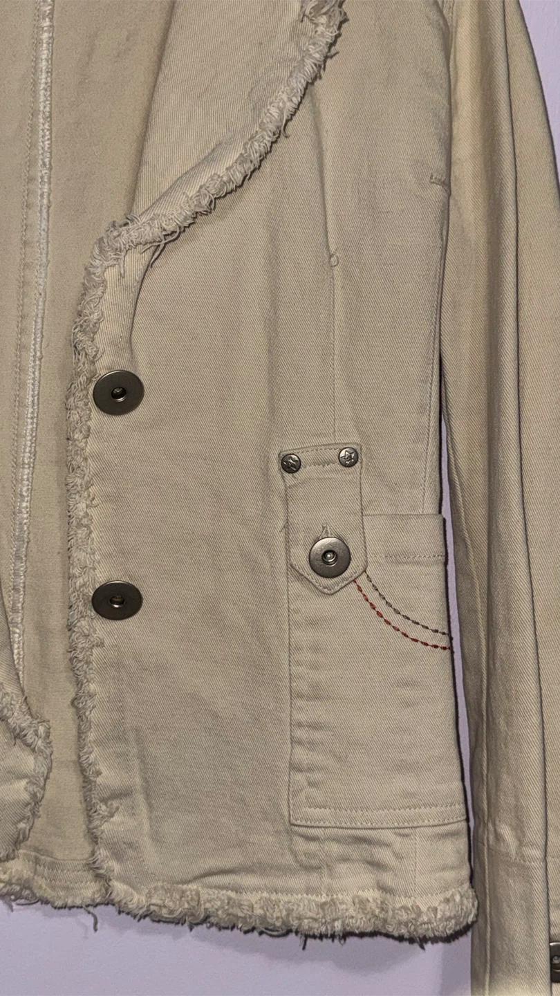 American Jeans Beige Denim Jacket Size M - photo 3