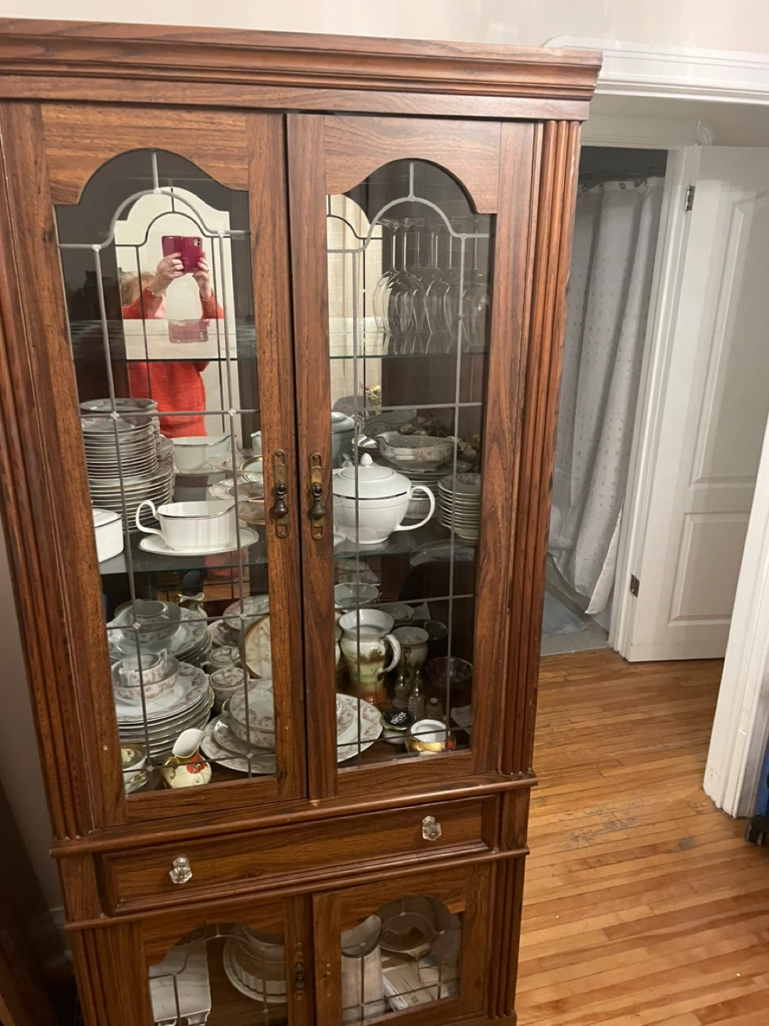 Wooden China Cabinet with Glass Doors - photo 2