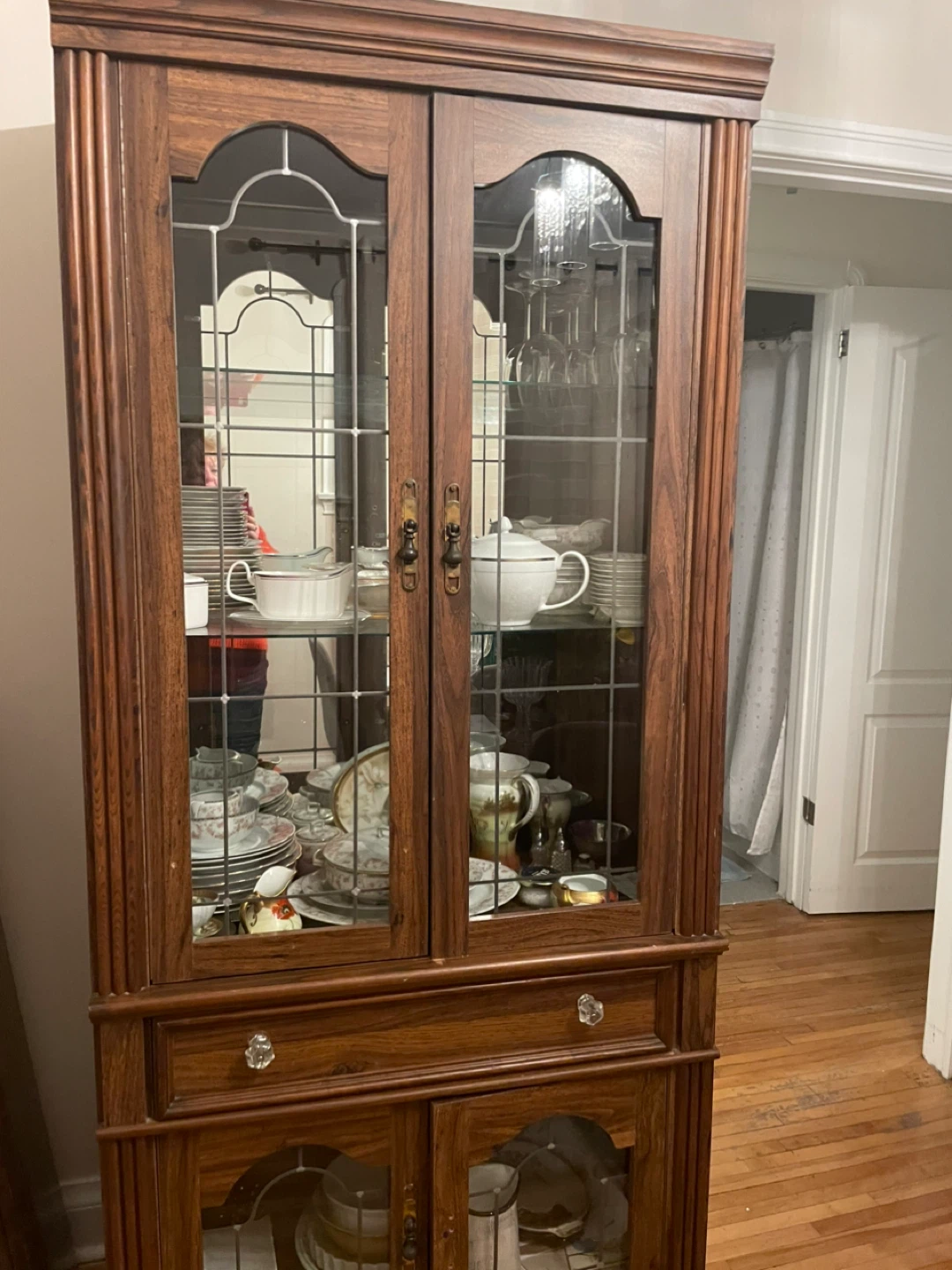 Wooden China Cabinet with Glass Doors - photo 3