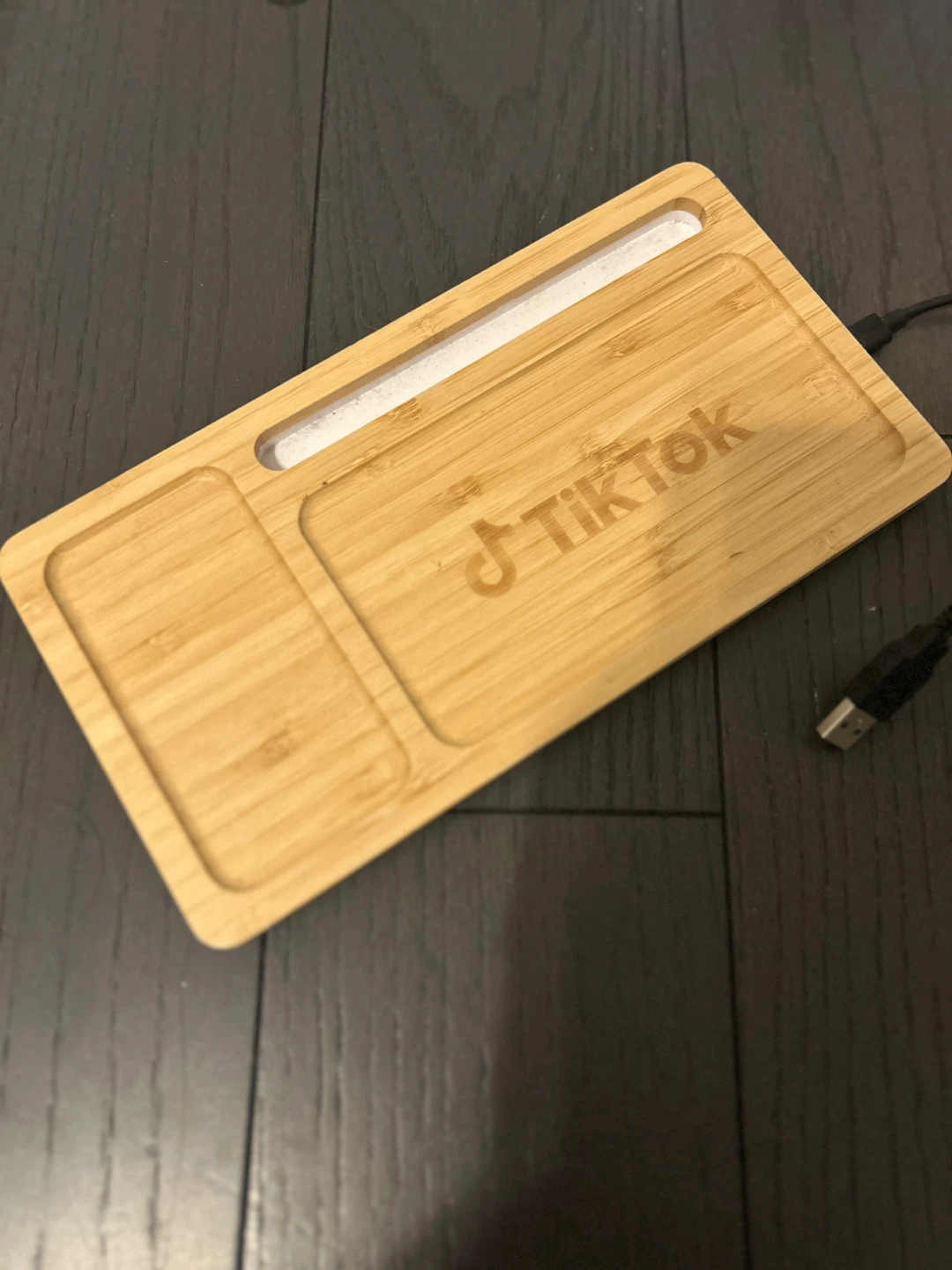 TikTok Bamboo Tray USB Wireless Charger - photo 3