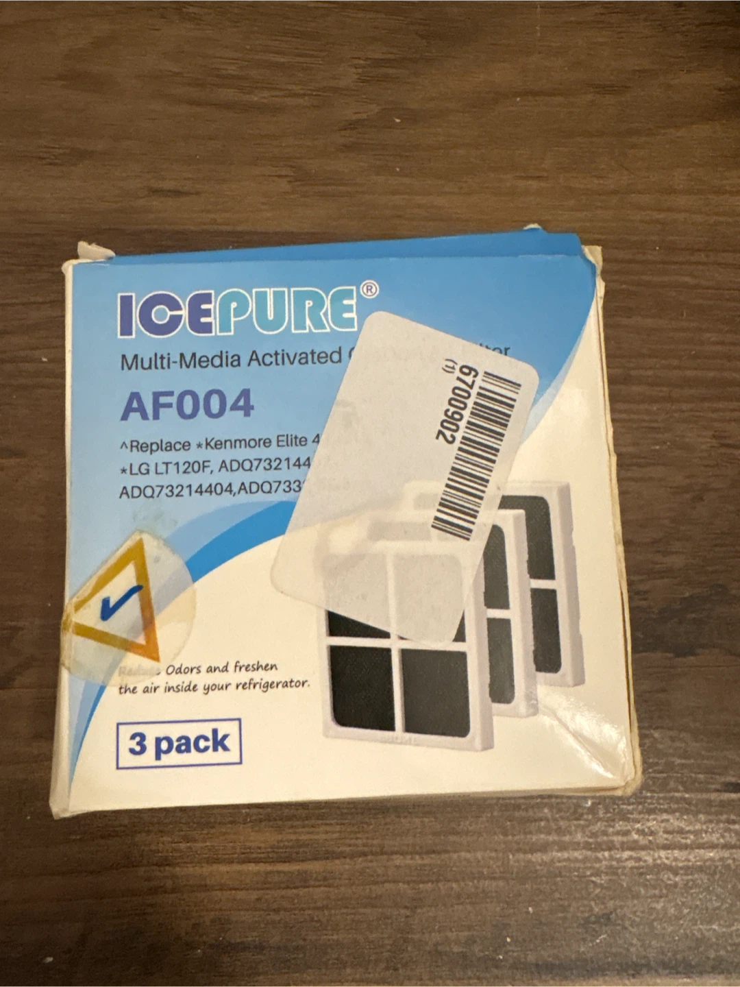 AF004 Multi-Media Activated Refrigerator Air Filter - 3 Pack