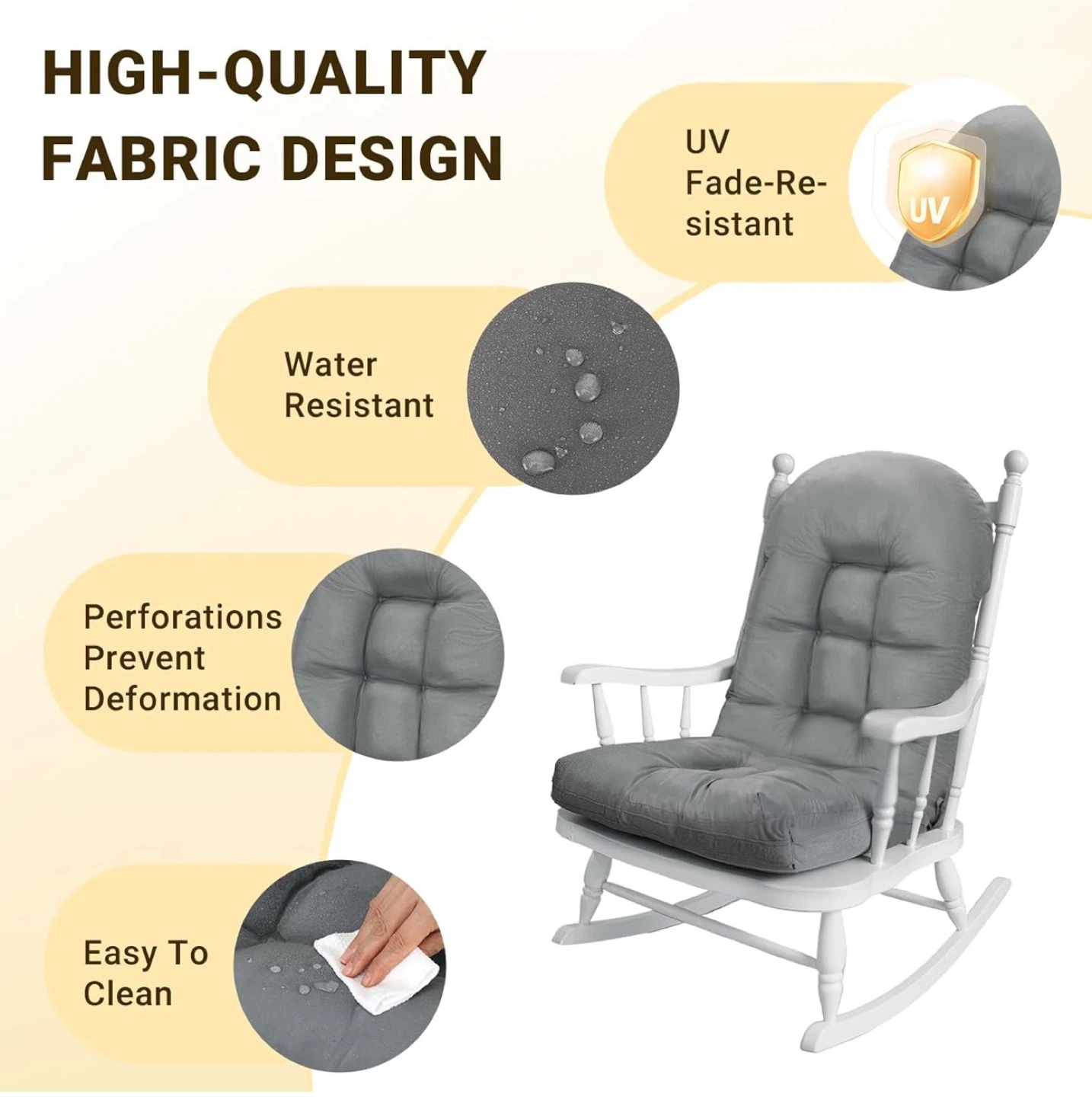 Yaff High Back Patio Chair Cushions - Dark Gray (2 PCS) - photo 5