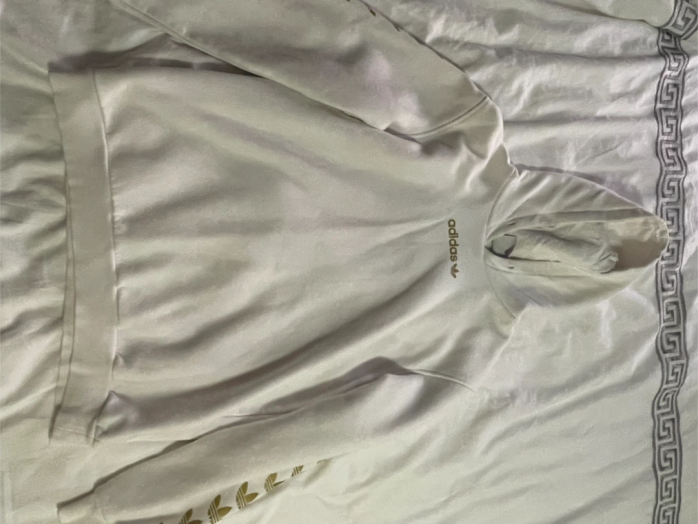 Adidas White Hoodie with Gold Logo - photo 2
