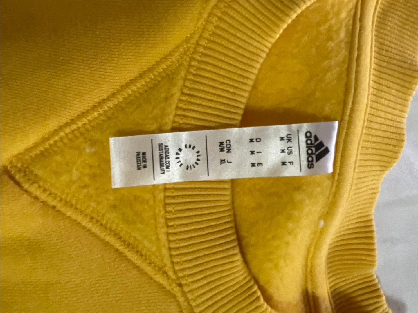 Adidas Sportswear Crewneck Sweatshirt Yellow M