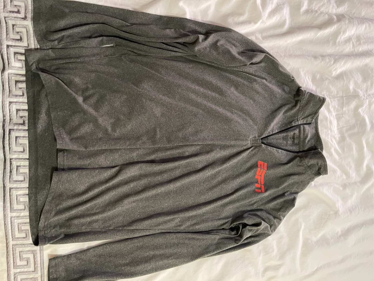 ESPN Quarter Zip Pullover Top - Grey - Size M