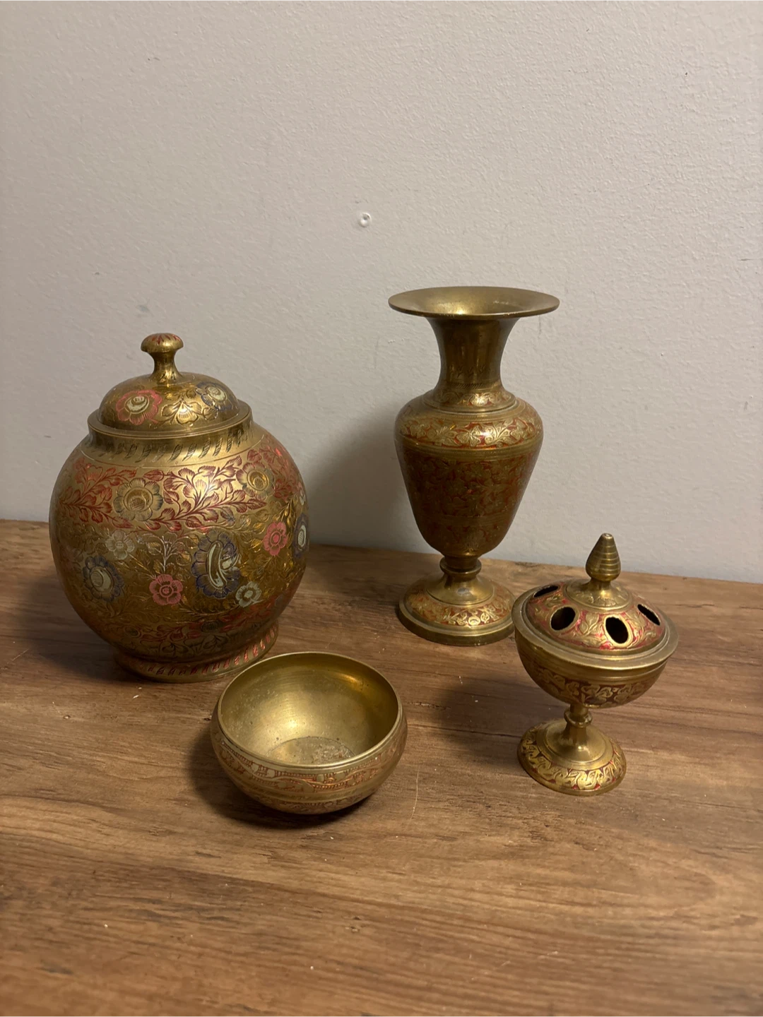 Vintage Brass Decorative Set