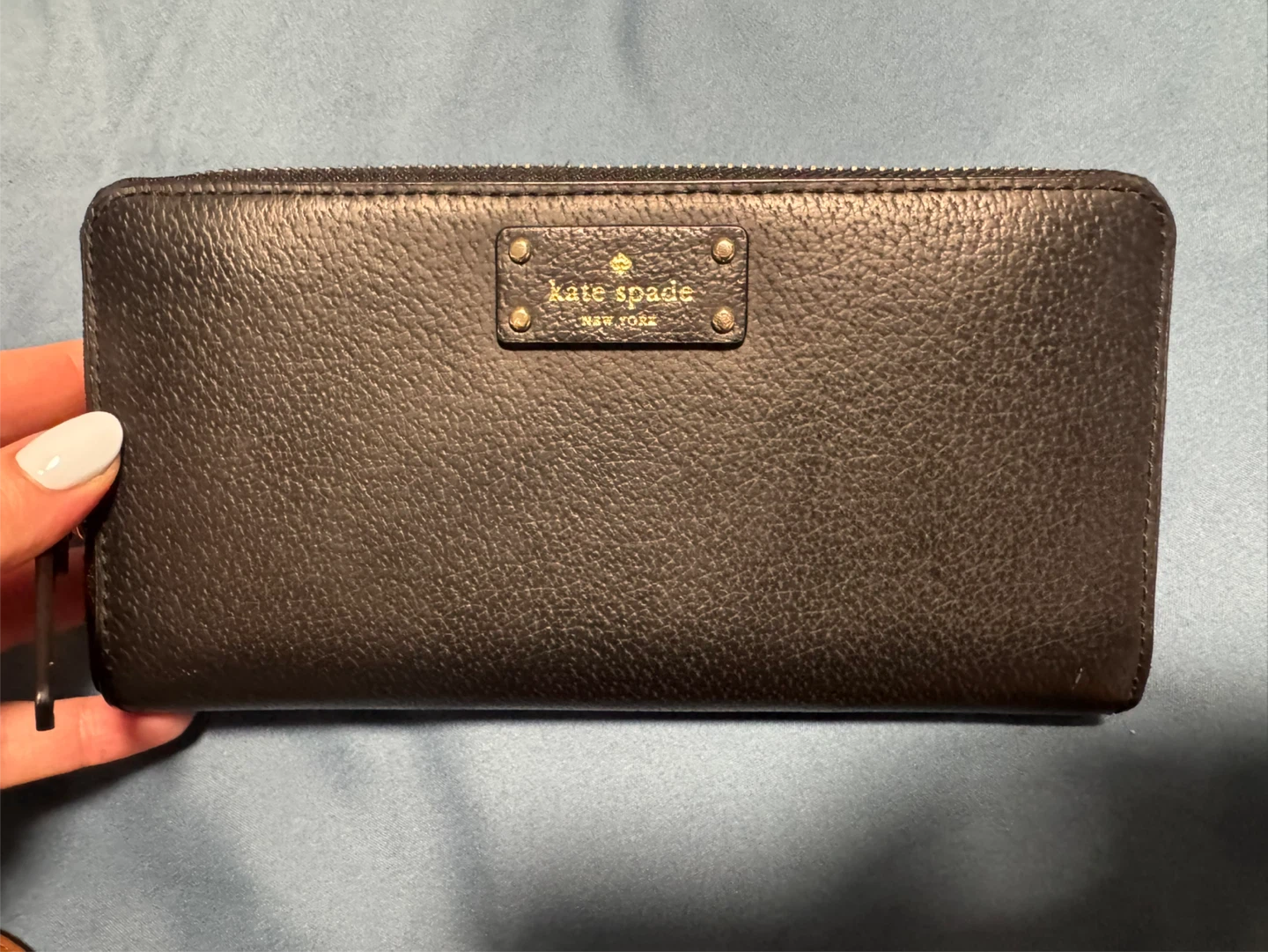 Kate Spade Black Leather Zip Around Wallet