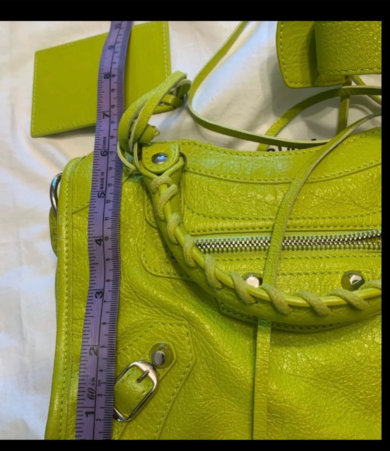 Balenciaga Neon Green Leather Classic City Bag - photo 5