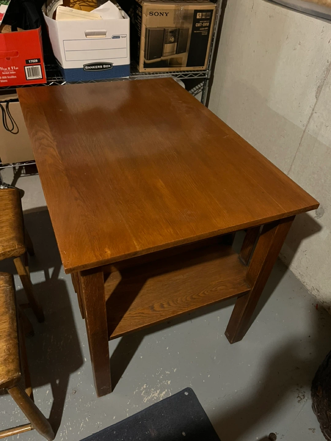Solid oak Desk with Shelves and a drawer for storage - photo 2