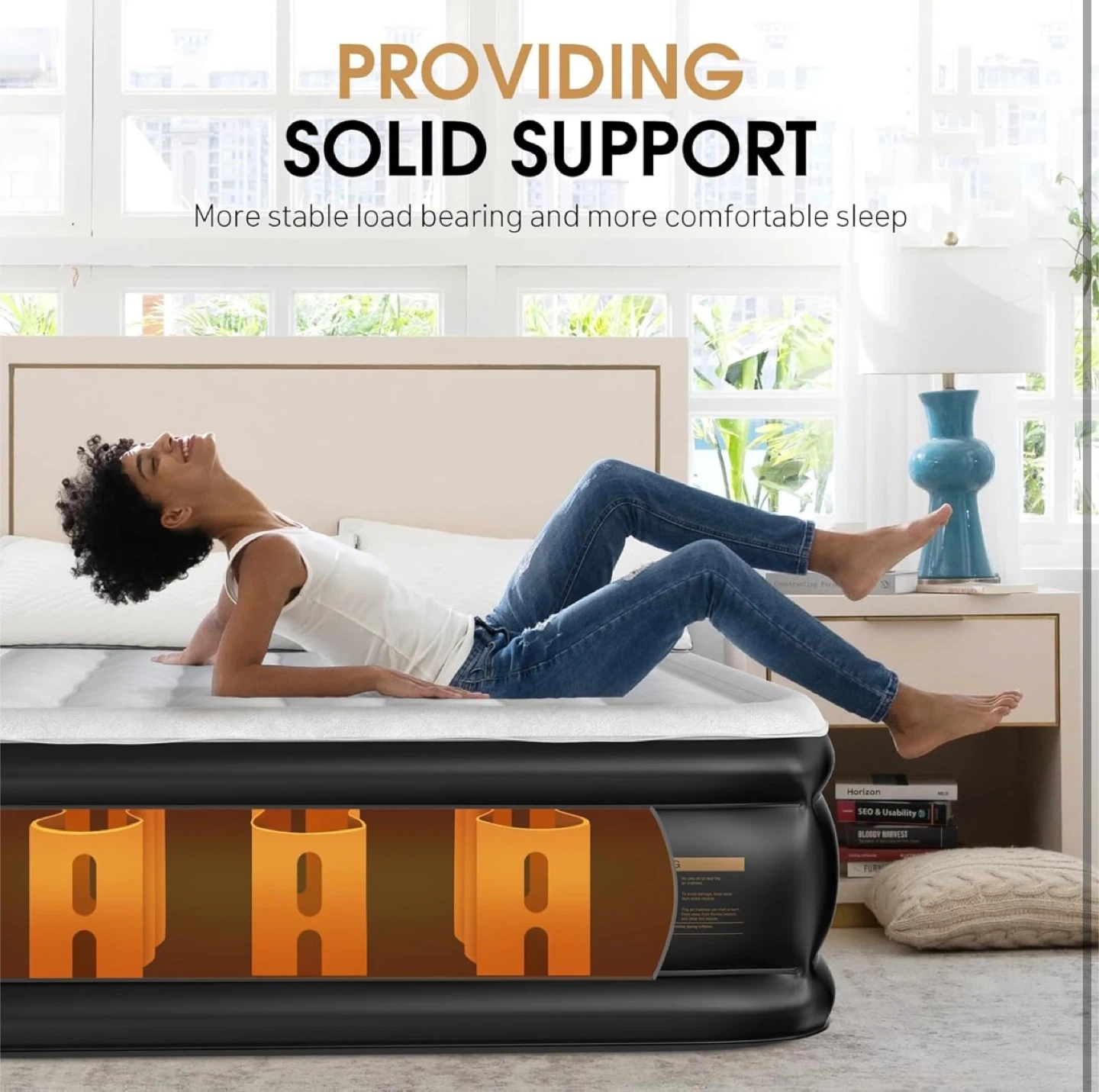 18” full size air mattress with built in pump - photo 4