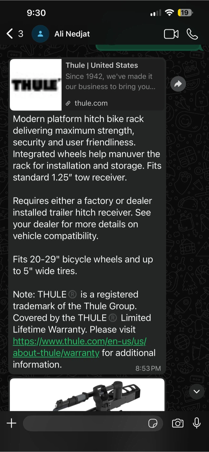 Thule Platform Hitch Bike Rack - photo 2