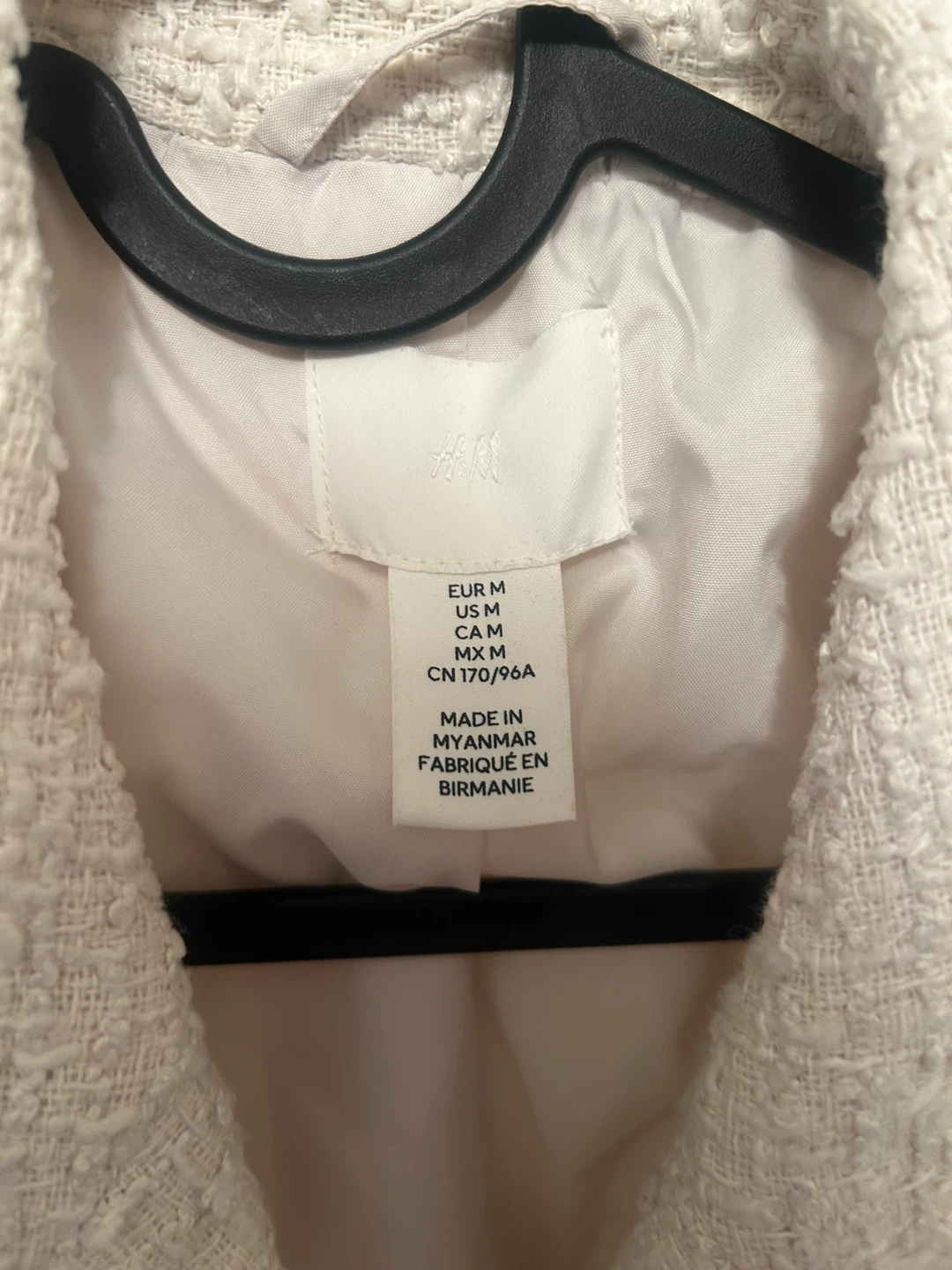 H&M Cream Tweed Double-Breasted Blazer - photo 4