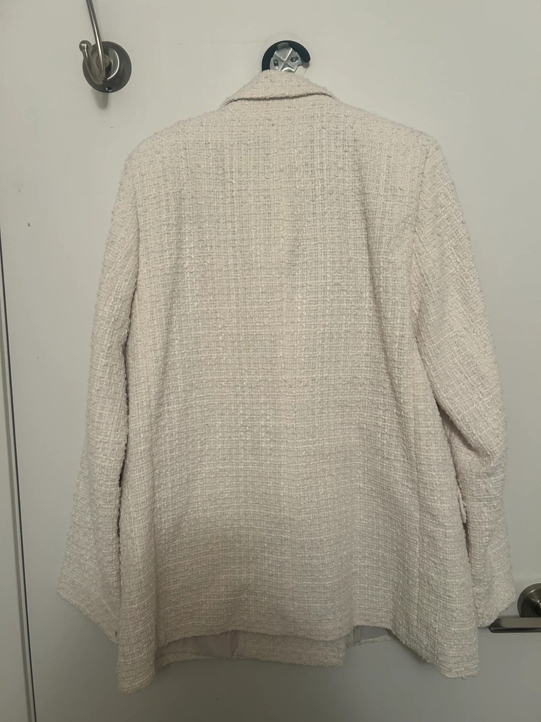 H&M Cream Tweed Double-Breasted Blazer - photo 3