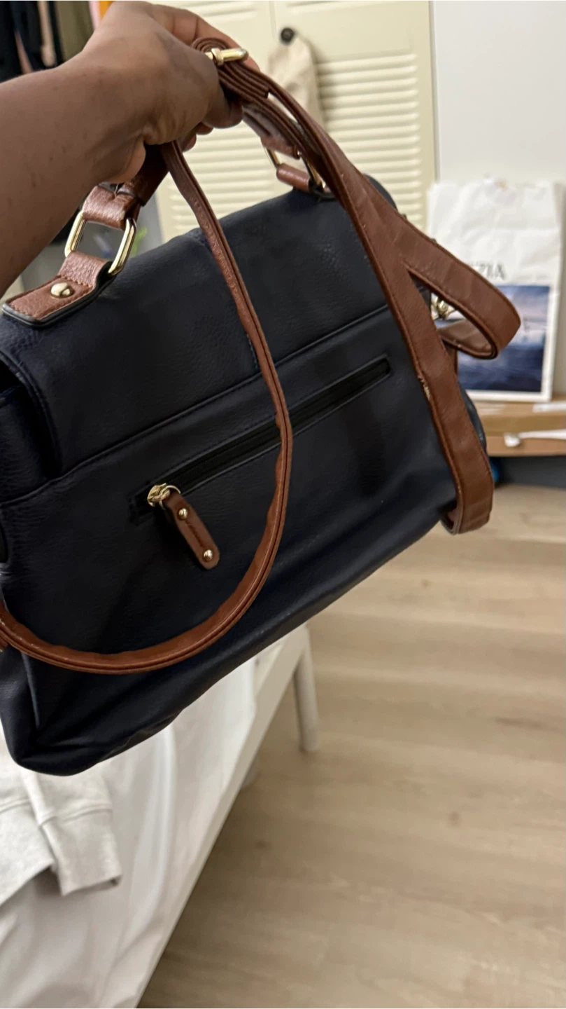 Navy and Brown Satchel Handbag - photo 2