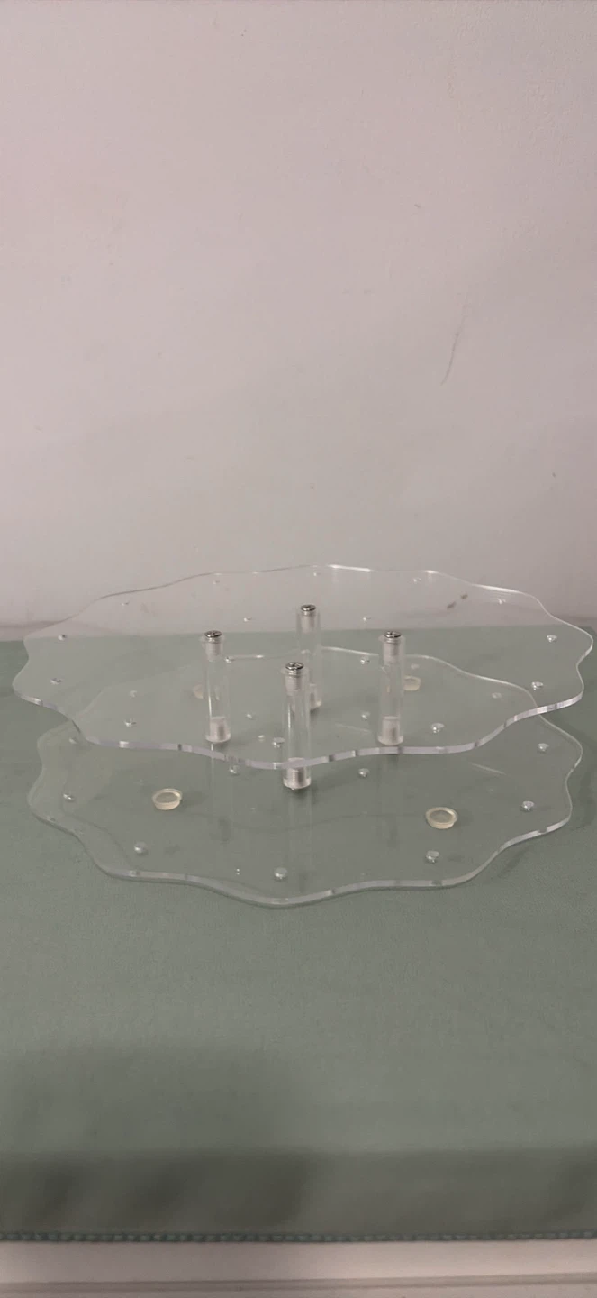 2-Tier Clear Acrylic Cloud Shape Cake Stand Display