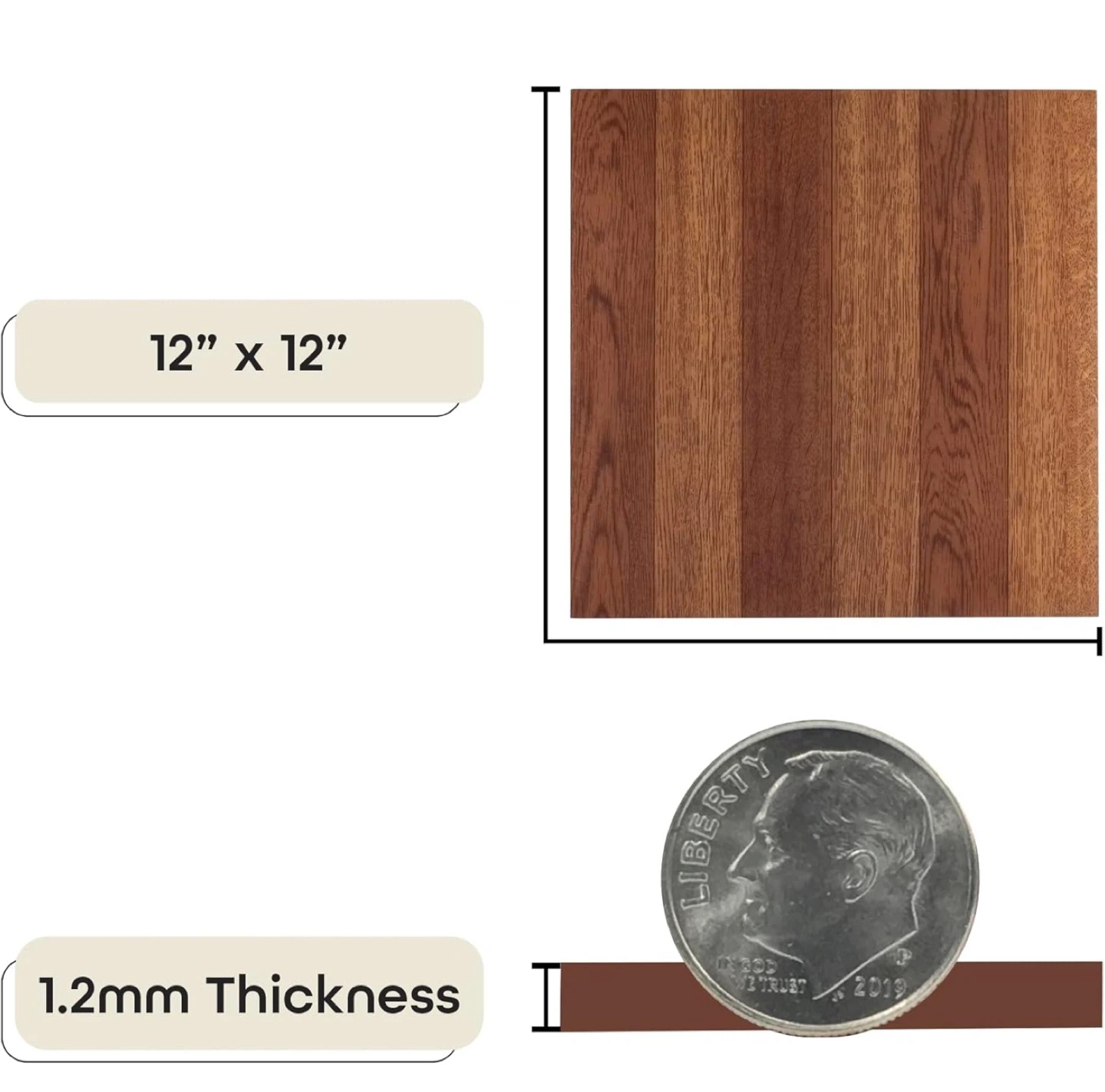 Tivoli Floor Tiles - Peel N' Stick Vinyl Wood Style. 45 tiles - photo 4