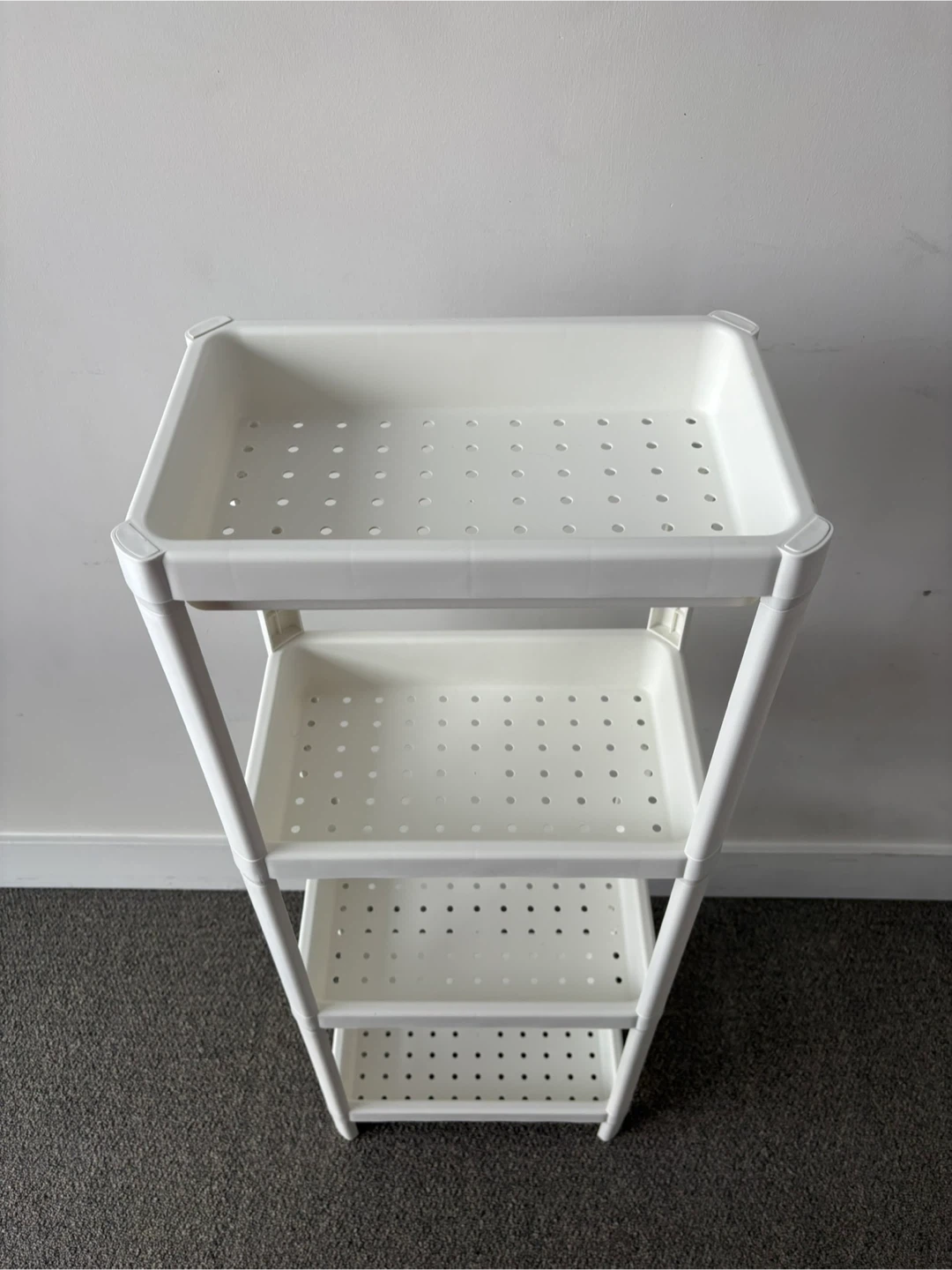 White 3-Tier Rolling Storage Cart - photo 2