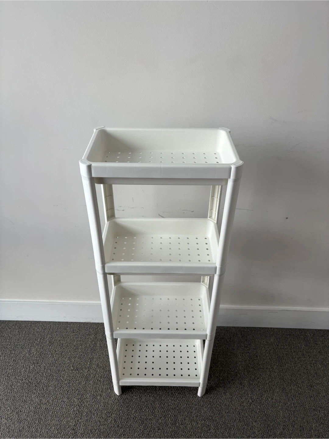 White 3-Tier Rolling Storage Cart
