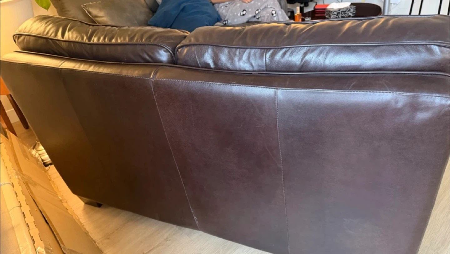 Brown Leather Loveseat - photo 2