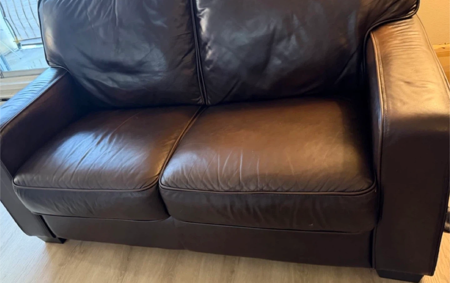 Brown Leather Loveseat - photo 3
