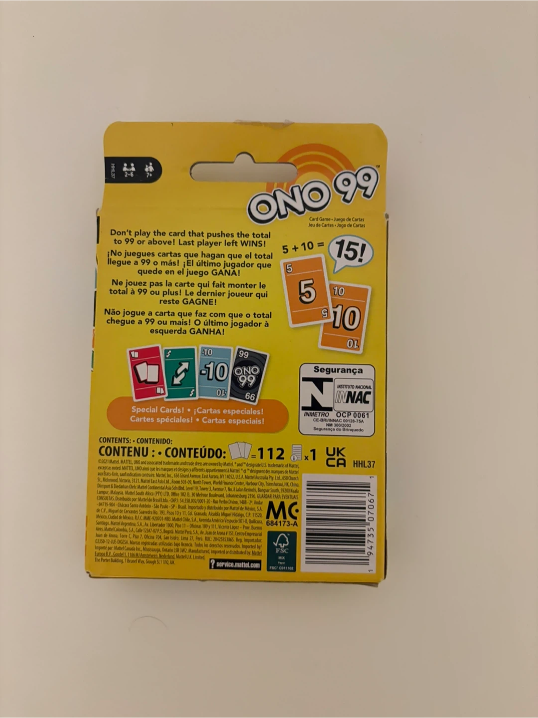 Mattel UNO ONO 99 Card Game - photo 2