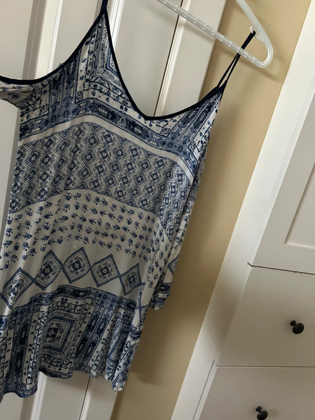 UK2LA Women's Blue & White Patterned Spaghetti Strap Dress - photo 2