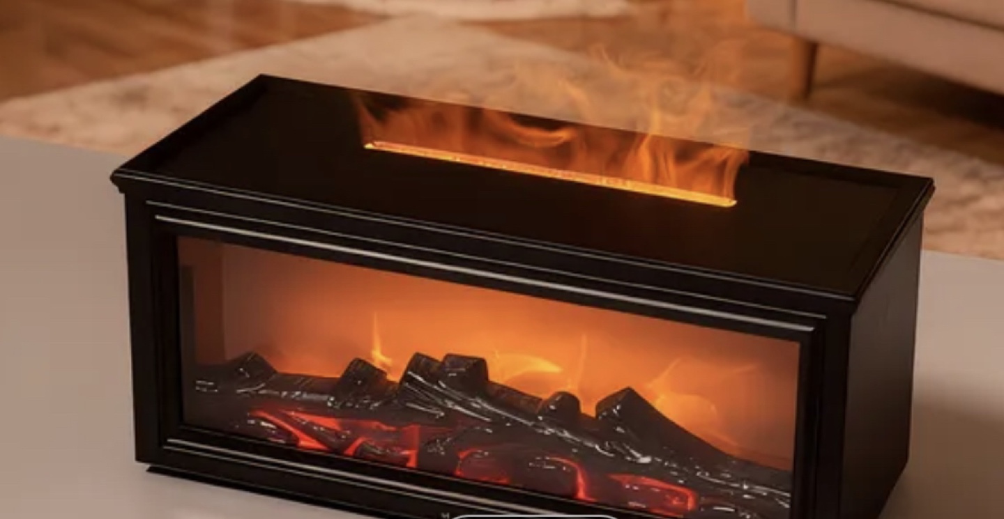 New-Electric Fireplace Humidifier with Flame Effect