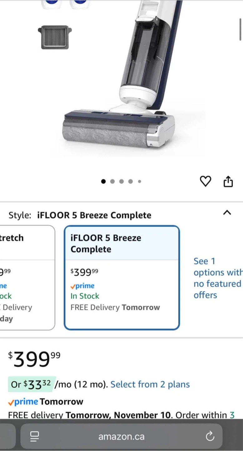 Tineco iFloor 5 Breeze Complete Cordless Floor Washer - photo 2