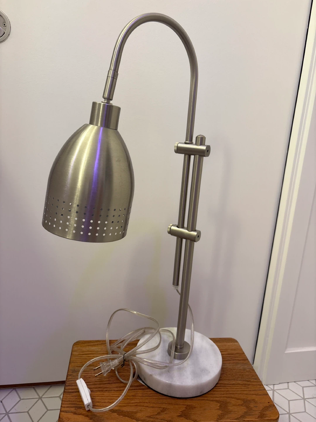 Adjustable Desk Lamp - Brushed Nickel Finish