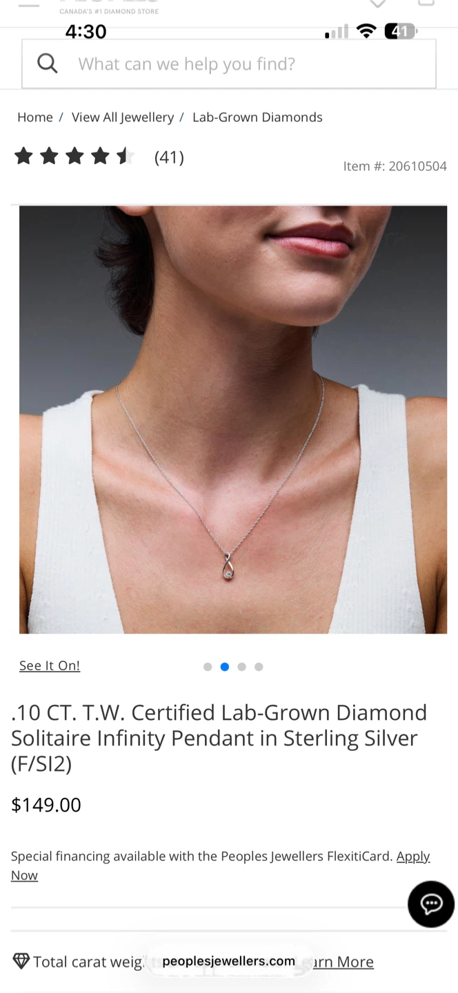 .10 CT. T.W. Certified Lab-Grown Diamond Solitaire necklace - photo 5