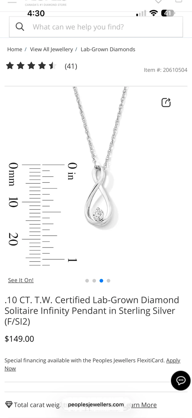 .10 CT. T.W. Certified Lab-Grown Diamond Solitaire necklace - photo 4