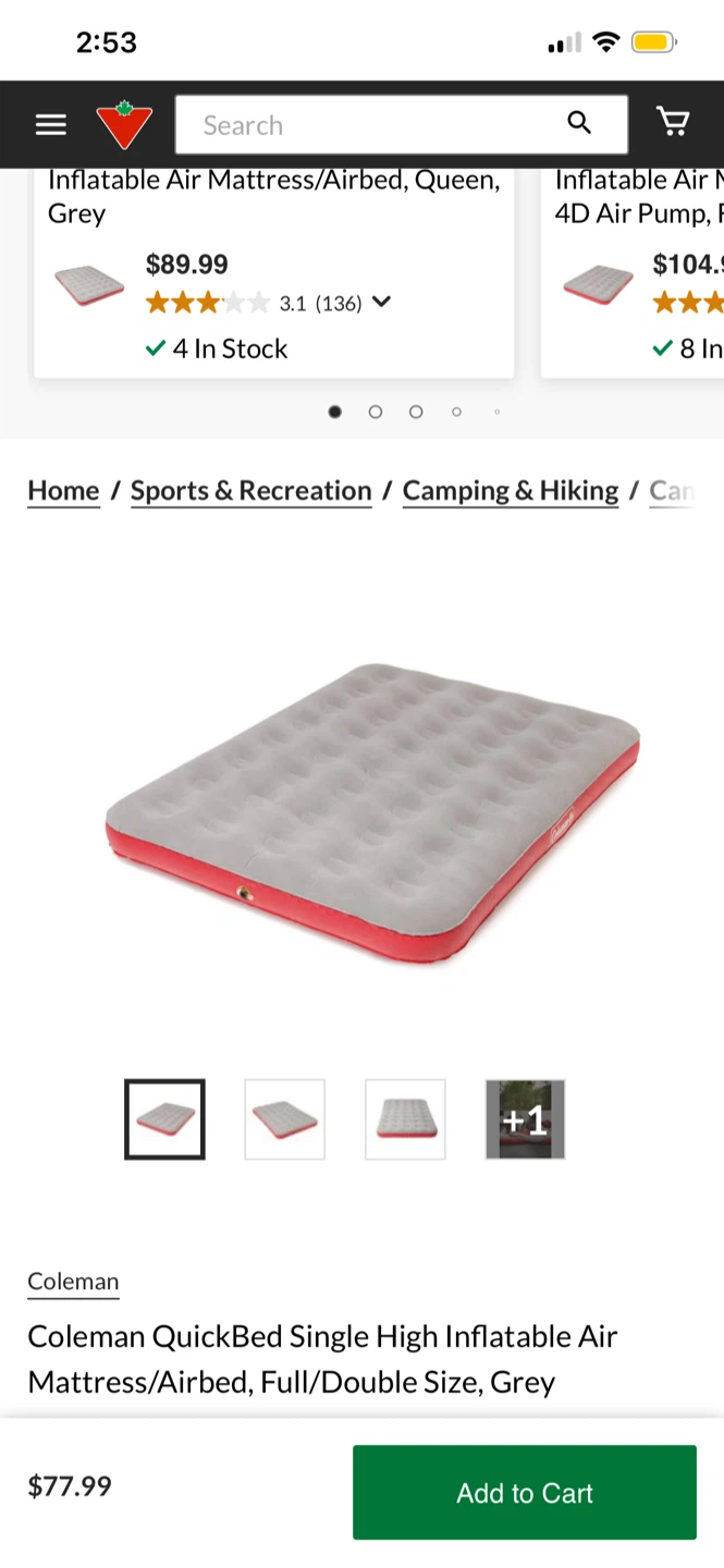 Coleman air/Mattress Double size. Intex Double Quick - Hand Pump - photo 4