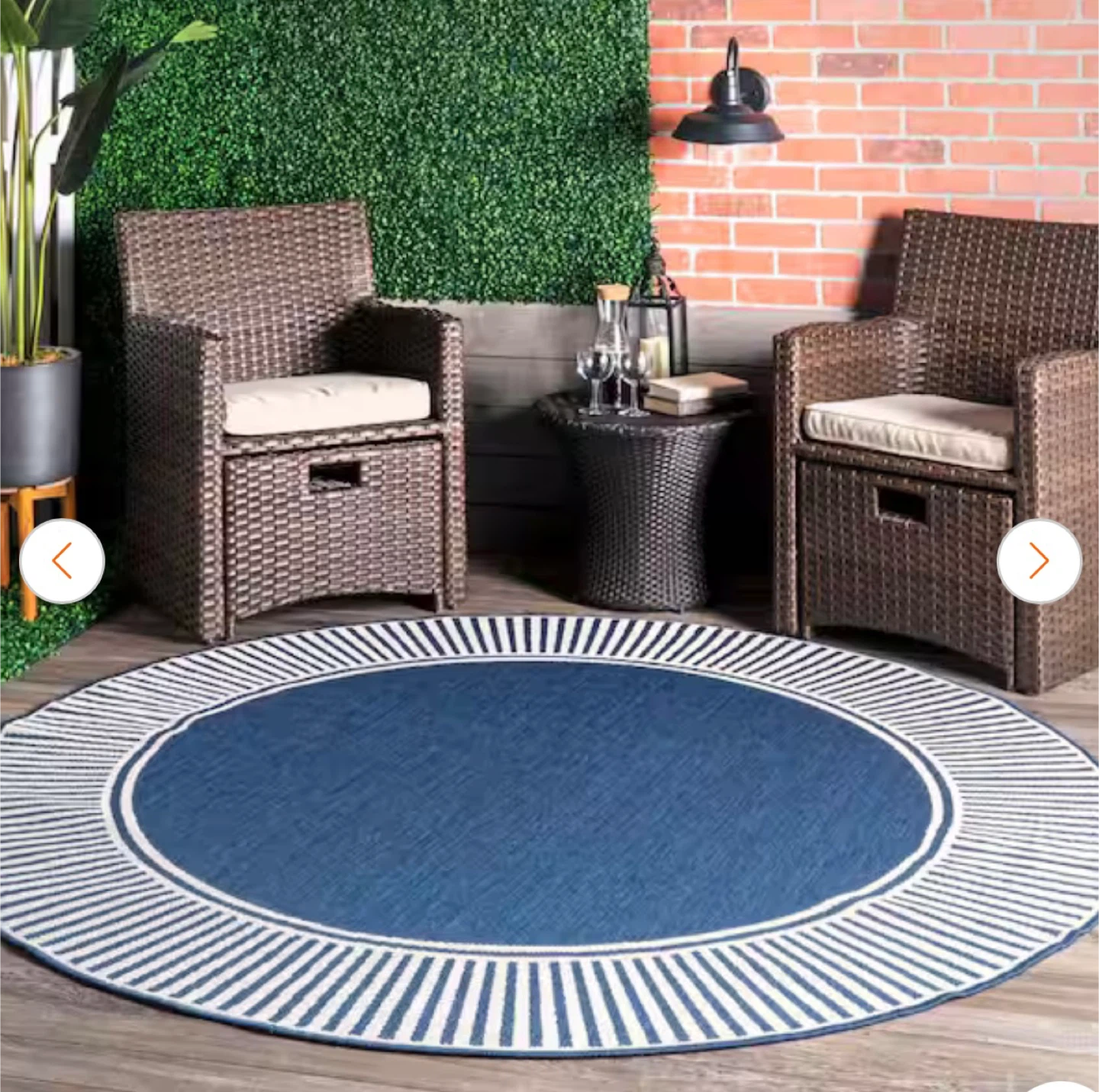 Round Indoor/Outdoor Area Rug - 6'7" - photo 3