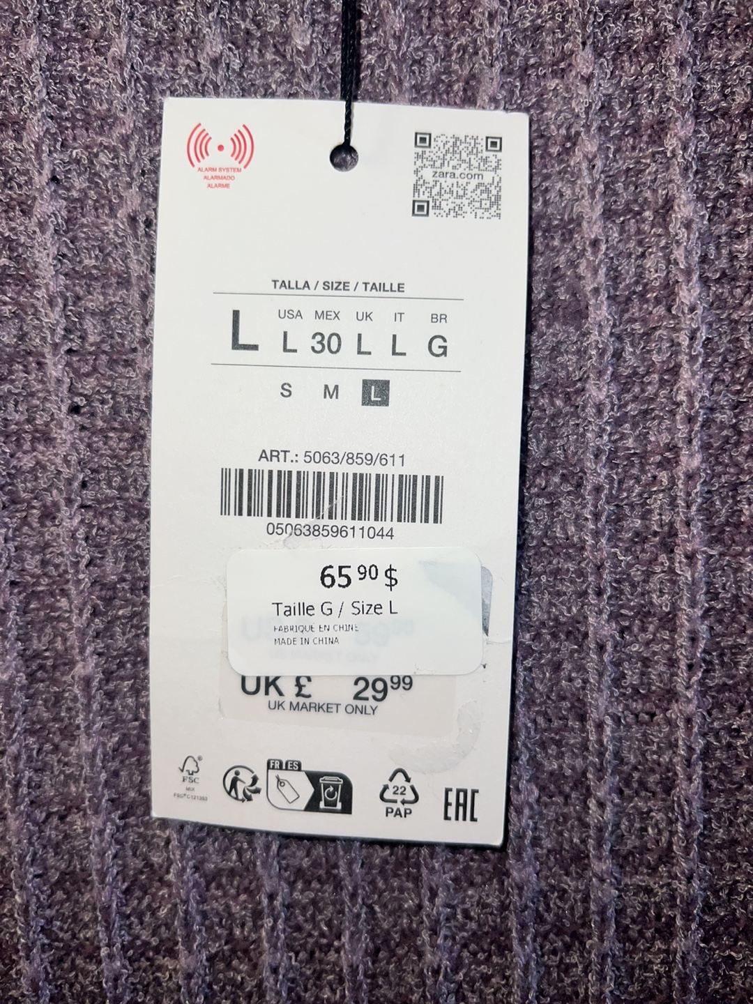 New-ZARA Knit Dress with Faux Fur Trim - Size L - photo 2